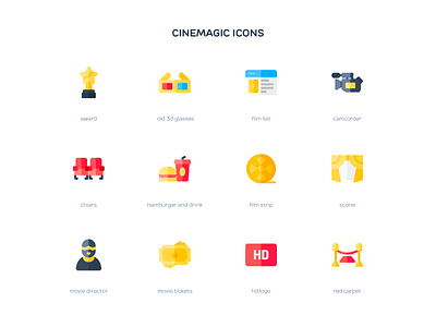 Cinemagic (Flat) cinema icon iconography iconpack icons iconset