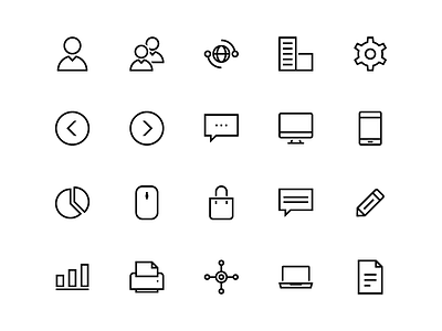 Business & Finance Icons business device finance icon iconography iconset line outline ui user interface