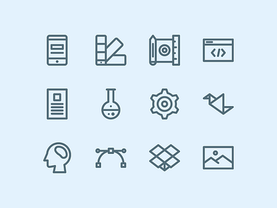 Creative Process Icons creative icon iconography iconset line outline ui user interface