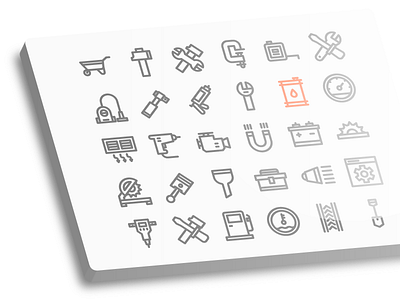 Work Tools (Outline) glyph icon iconography iconset ui user interface work