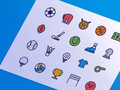 Sport Icons (Filled Line) filled icon iconography iconset line outline sport ui user interface