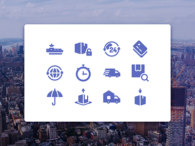 Global Logistics Icons (Glyph Version)