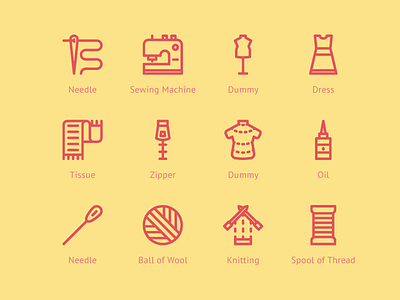 Sewing Pack app button icon iconography iconset line ui user interface ux