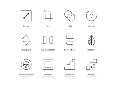 Photo Editor Icons app button icon iconography iconset line ui user interface ux