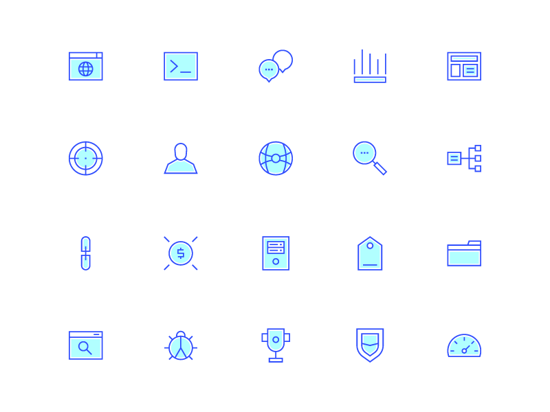 Seo (Neon Blue) app button icon iconography iconset line ui user interface ux