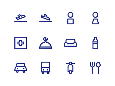 Airport Signage (Concept) airport icon icon set iconography icons line signage