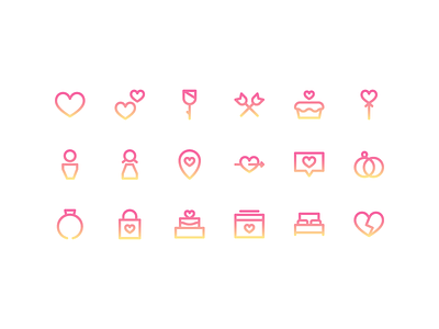 Wedding And Love Icons app button icon iconography iconset line ui user interface ux