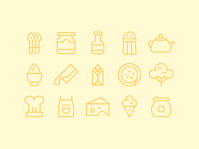 Food And Kitchen Icons app button food icon iconography iconset line sea ui user interface ux