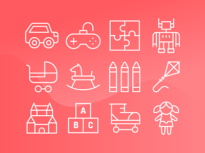 Toys Icons (Line) app button gradient icon iconography iconset solid system ui user interface ux