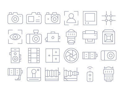 Thin Line Camera Icons