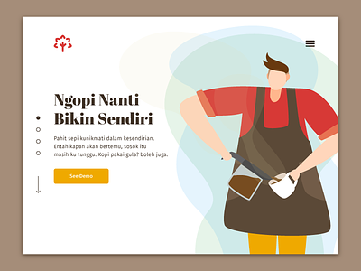 Ngopi Landing Page homepage illustration landing page ui ux web website
