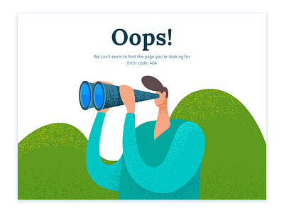Oops 404 404 error page homepage illustration landing page ui ux web website