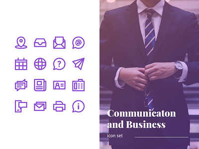 Communication And Business Icon Set icon icon pack icon set icons landing page system icon ui ux web website