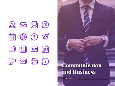 Communication And Business Icon Set