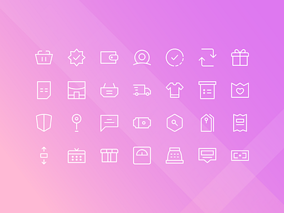 E-Commerce Icons With Thin Line homepage icon icon set iconography icons landing page ui ux web website