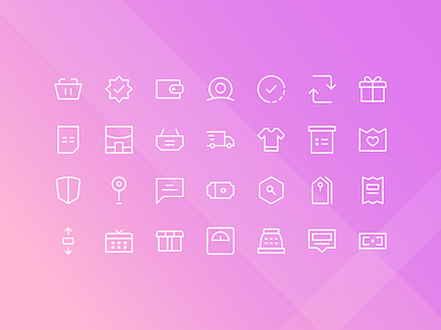 E-Commerce Icons With Thin Line