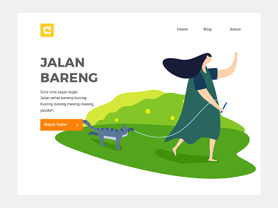 Jalan Bareng Landing Page header hero image illustration landing page ui user interface ux web