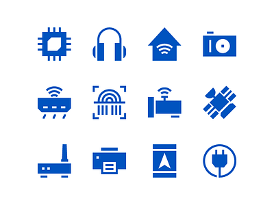 Internet Of Things Icons In Solid Style