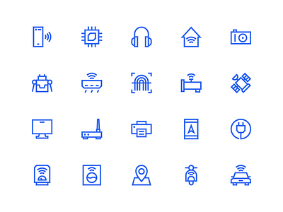 Internet Of Things Icons In Line Style button icon icon pack icon set iconography icons sign symbol system icon ui ux