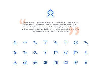 Labor Day Icons (Line) action button icon icon set iconography icons sign symbol system ui ux