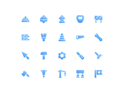 Labor Day Icons (Gradient) action button icon icon set iconography icons sign symbol system ui ux