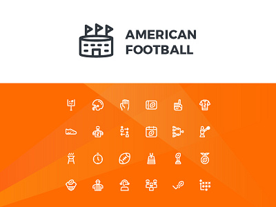 American Football Icons (Line) action button icon icon set iconography icons sign symbol system ui ux