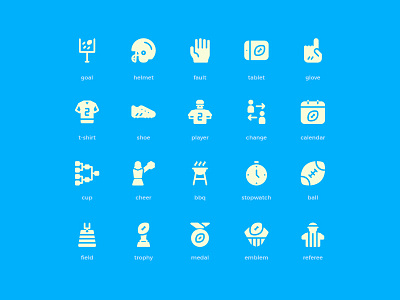 American Football Icons (Solid) action button icon icon set iconography icons sign symbol system ui ux