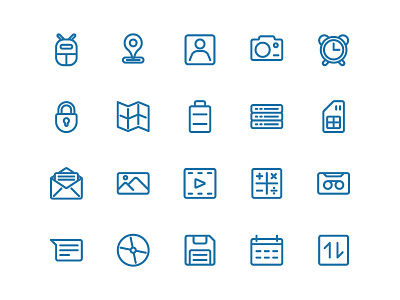Android Icon Set In Line app button icon icon pack icon set iconography icons symbol ui ux web
