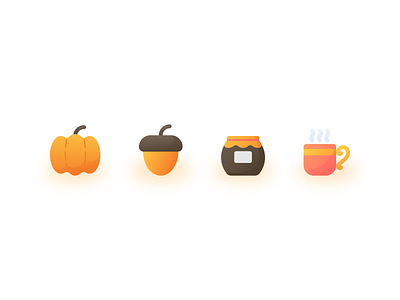 Autumn Flat Gradient Icons