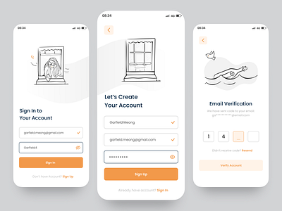 Bahasa - Language Learn App design language app mobile app design mobile ui sign in sign up ui