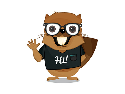 Hi beaver character character design design flat graphic graphic design illustration logo mascot vector