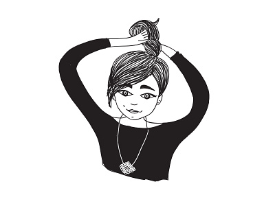 Hair bun - Line drawing