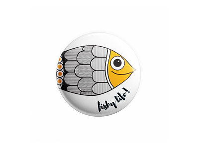 Fish Badge art badge daily graphic graphic-design illustration iluustrator vector
