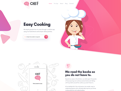 CHEF Landing Page cooking landingpage web design