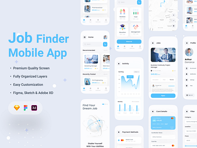 Job Finder Mobile App design job finder mobile ui ux