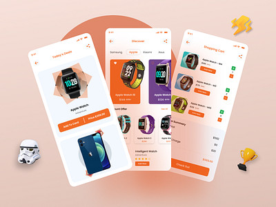Smart Watch Shopping App app design mobile design shopping app smart watch uxui