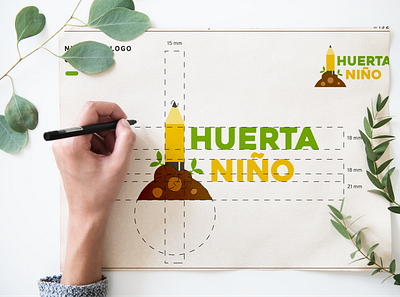 Huerta Niño brand brand identity branding brands brandsystem design icon identity logo logotype