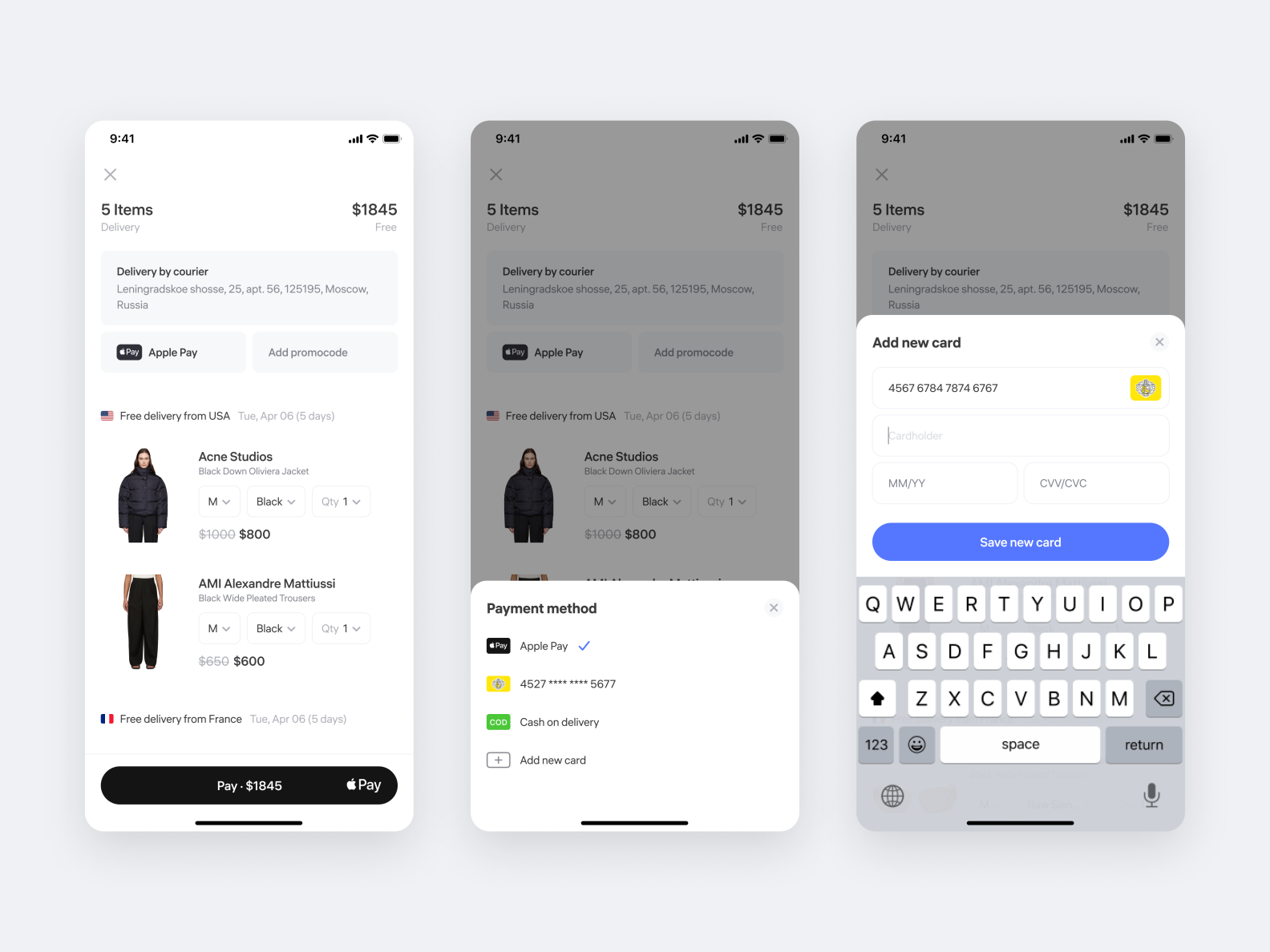 Shopping cart combined with checkout by Igor Zakhvataev on Dribbble