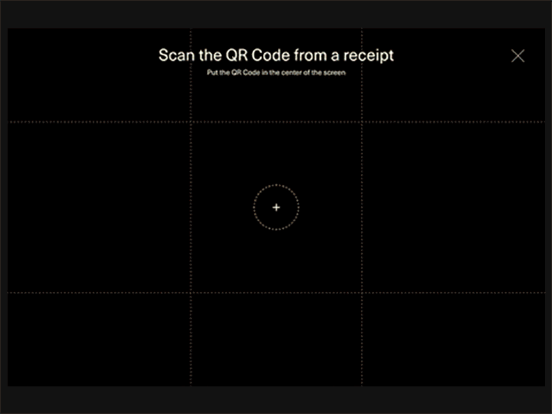 Receipt camera qr code receipt scanning selfie web