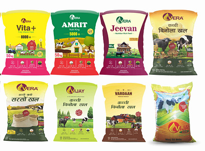 Cattle Feed Beg Packaging Design branding design illustration typography