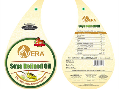 Refined oil 5 Litre Label Design