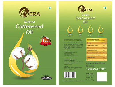 cotton seed 1Litre Pouch Label Design design illustration typography