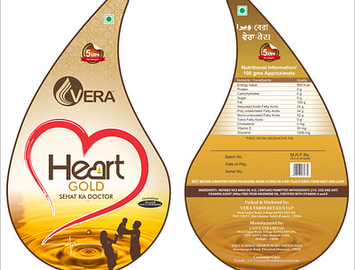 HEART GOLD 5 litre Label Design branding design illustration typography