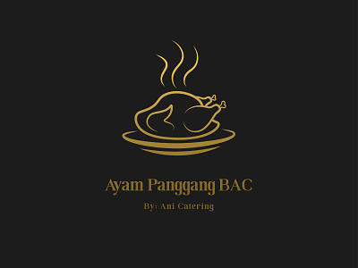 Ayam Panggang BAC black branding catering chicken design food gold graphic design grill grilled chicken indonesia logo
