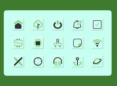Icon Set (Daily UI - 055) color dailyui dailyuichallenge design figma icons set ui vector
