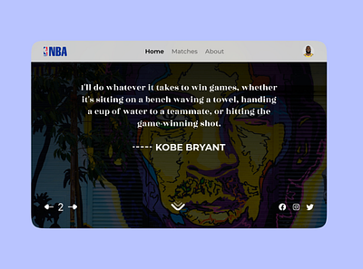 Sports Landing Page (Daily UI - 100) basketball bryant dailyui dailyuichallenge design figma kobe landing page media navigation pagination positivity quotes social sports ui