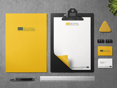 Stationery for an accountant - Papeterie d'entreprise business cards communication diferance folder letterhead minimal mockup simply stationery