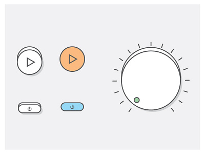 Buttons And knobs buttons flat illustrator knobs pastel perspective shadow ui