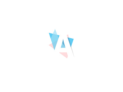 A For Abstract a abstract geometry logo negative space pastel