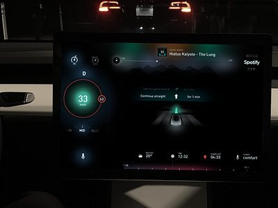 Day 6 - Tesla Model 3 UX and UI automotive battery car center display charge cluster hmi tesla touch screen ui ux